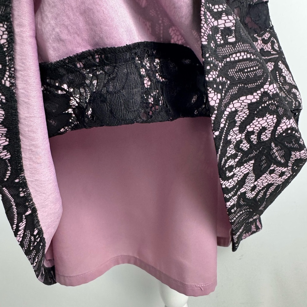 NWT Kay Unger Cocktail Dress Fit & Flare Sleeveless Pink Black Lace Size 6 Party - Picture 10 of 12